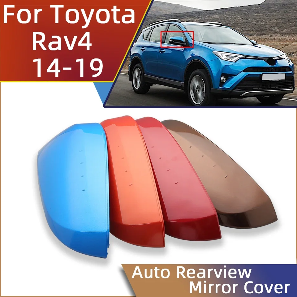 

Rearview Mirror Cover Cap For Toyota Rav4 2014 2015 2016 2017 2018 2019 High Quality Door Wing Outside Housing Shell Hood Lid