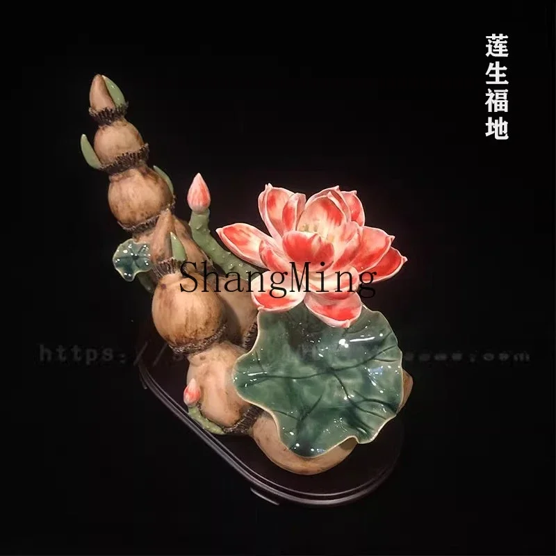 SM Feng Shui Lucky Home Furnishing Living Room TV Cabinet Decorations Lotus Root Ornaments House Moving New Home