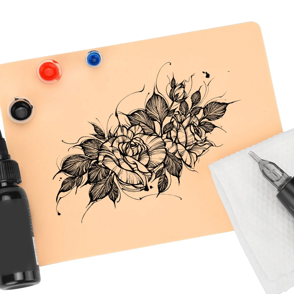 

Силиконовая кожа премиум-класса для практики татуировки и макияжа, двухсторонний многоразовый лист 1 мм для практики художественных навыков