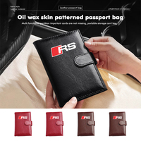 Oil Wax Car Passport Bag Multi-Card Card Holder Portable Wallet For Audi A3 Q3 A4L Q5L Q2L R8 RS A6L S Line Quattro Sline