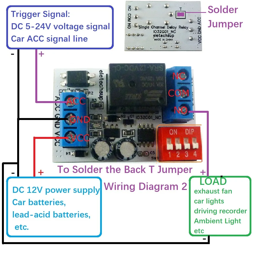 DC 12V Car Timing Relay for LED Storage Battery New Energy Vehicles Car Tuning ACC Trigger Delay Power-off Switch Module