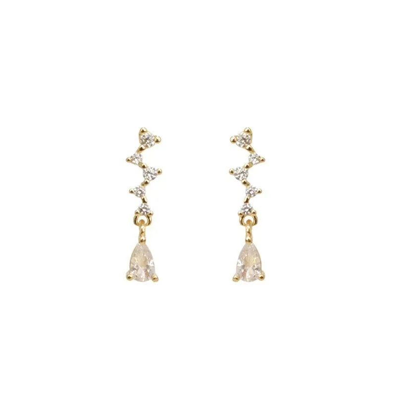 

S925 Silver Plated 18K Gold Korean Exquisite Star Zircon Stud Earrings For Women Temperament Best Friend Birthday Gift Jewelry
