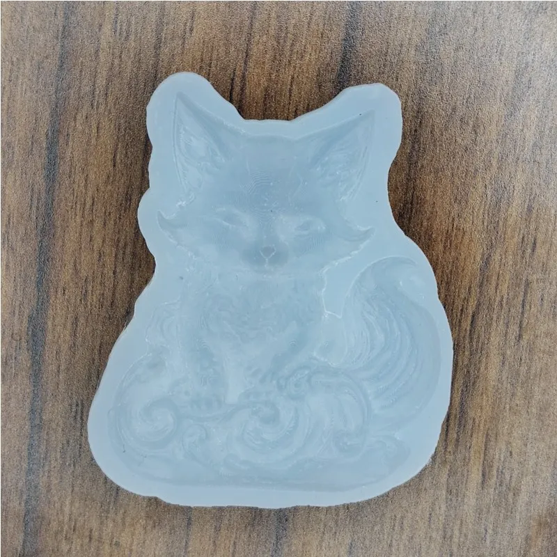 Molde de silicona con forma de vela de zorro para adorno de resina epoxi, decoración de pastel de Chocolate, manualidades caseras, herramienta de accesorios de cocina