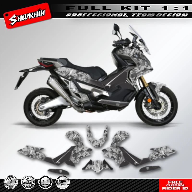 Sawrain Motorcycle Graphics Background Decal Sticker Kits For Honda X-ADV750 2017 2018 2019 2020 Number Name Custom