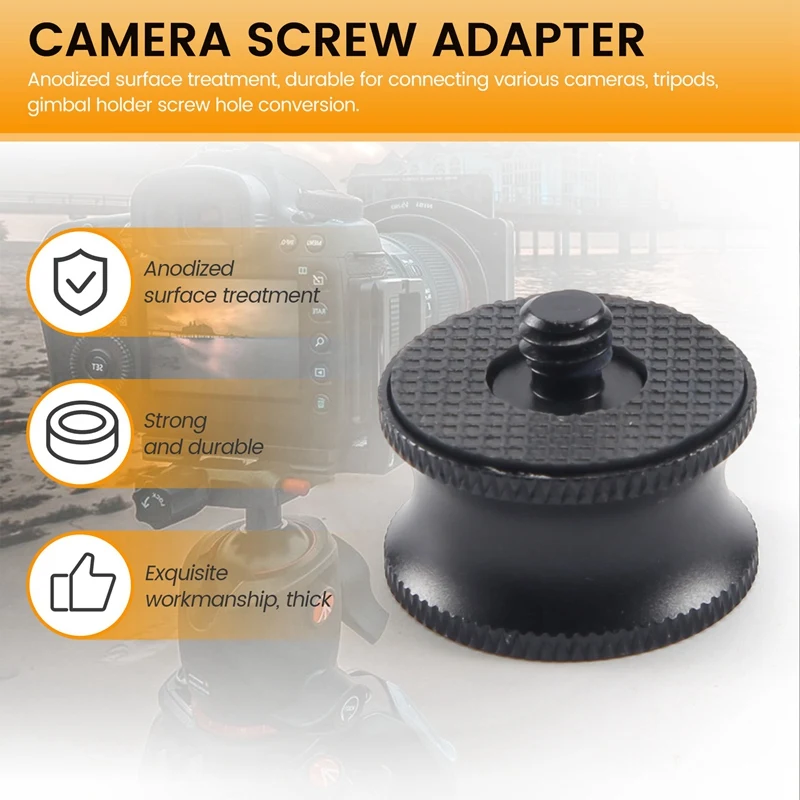 3/8 To 1/4 Adapter Mini 3/8 Female To 1/4 Male Adapter Screw Mount Camera Tripod Ball Head For Photography Studio