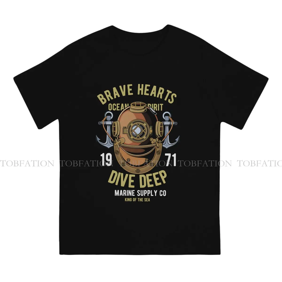 Dive Scuba Diving 100% Cotton TShirts Brave Hearts Diver King Of The Sea Personalize Men's T Shirt Hipster Clothing Size S-6XL