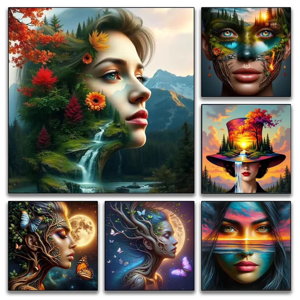 DIY Diamond Mosaic Beauty Forest Scenery Embroidery Diamond Painting 5D Full Square Round Rhinestone Crystal Art Cross Stitch