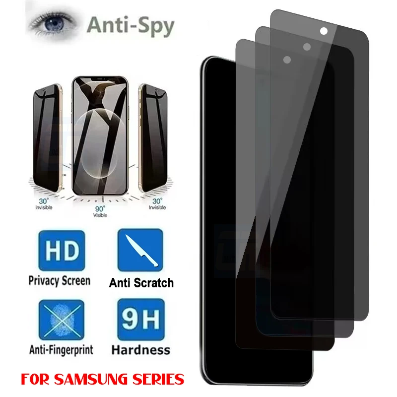 1-3Pcs Anti-spy Tempered Glass For Samsung Galaxy M55 M54 M53 M52 M51 C55 M15 M34 F15 F54 F34 F14 F04 Privacy Screen Protectors