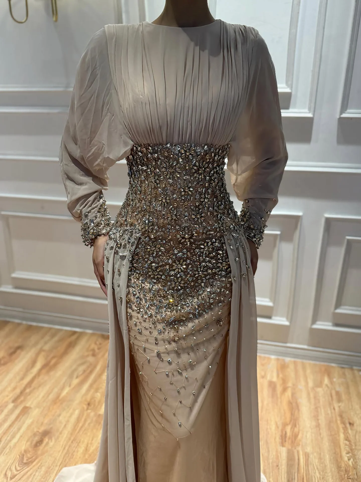 saudi formal dress New Design Saudi Arabia Evening Dresses Green Satin Pleats Puffy Short Prom Gowns