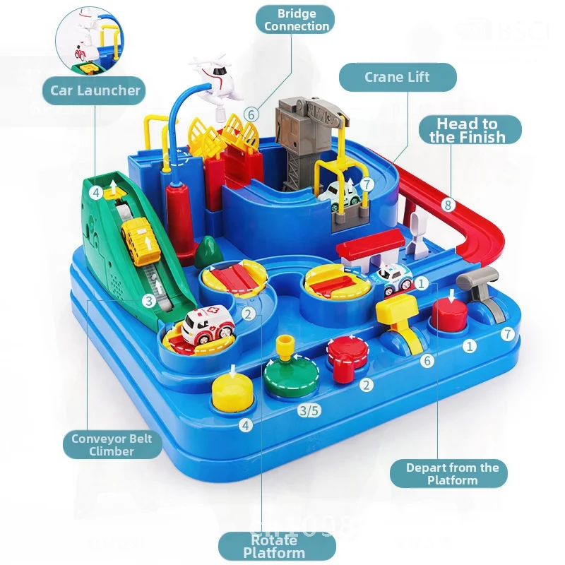 Petit Train pour enfants, parking, ton secoué, voiture d'aventure, jouet, cadeau du nouvel an, matière plastique pour l'émotion