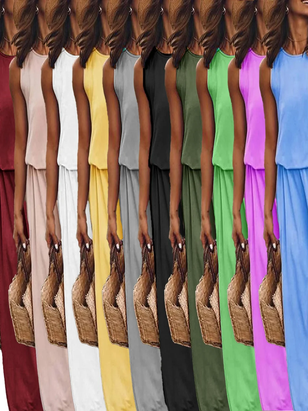 Jupe lanterne ronde Ne Svel Dr pour femmes, longue, couleur Pure, fendue, taille ample, t-shirt en Fiber d'acétate, basique, été 2024