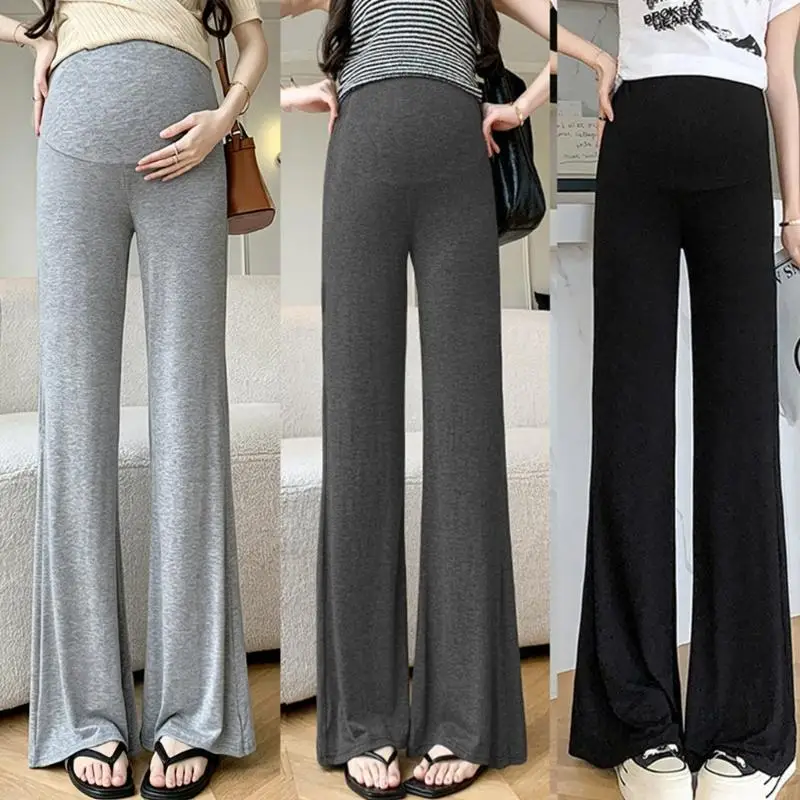 Womens Maternity Bottoms Pants Stretchy Belly Band Lightweight Fabric Stylish Leg for Moms to Be A2UB