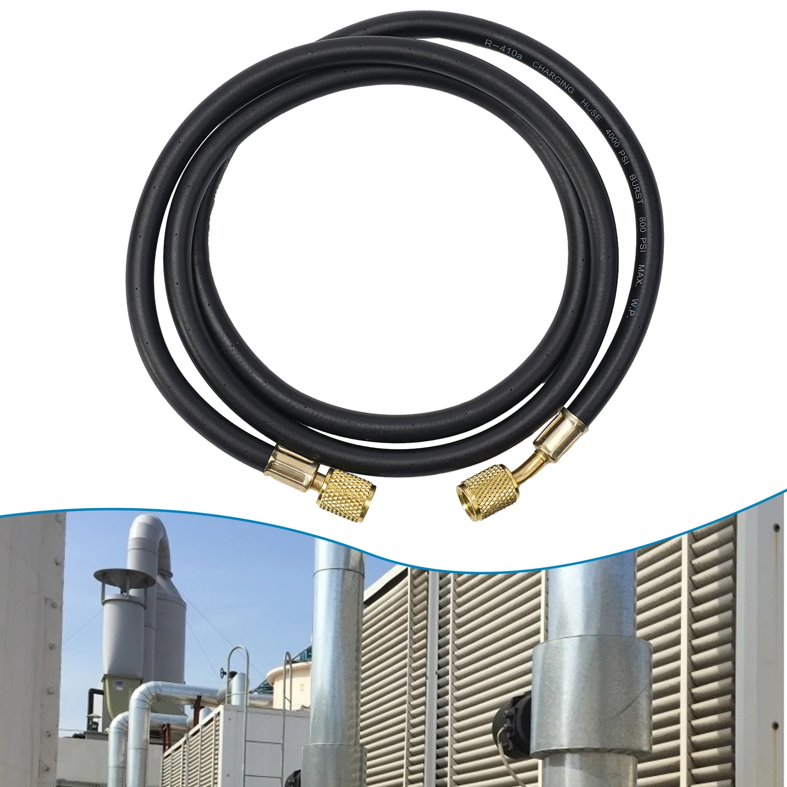 59inch AC 800PSI Refrigeration Charging Hose Guage HVAC 1/4 SAE R410a R134a With Low Loss Fittings Plumbing Brass Rubber