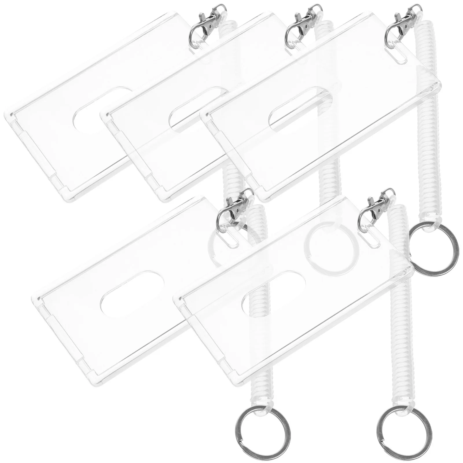 5 مجموعات حامل البطاقة معصمه واضح معرف شارة حامي عمودي بطاقة كم قابلة لإعادة الاستخدام العمل مدرسة مكتب اسم غطاء العلامة