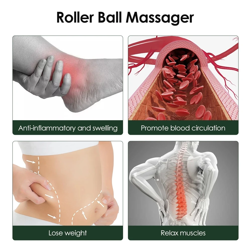 Multifuncional Roller Ball Massager, Profissional Anti Celulite, Alívio Da Dor Muscular, Relaxe Massagem, Pescoço Ombro Traseiro, Face Liftin