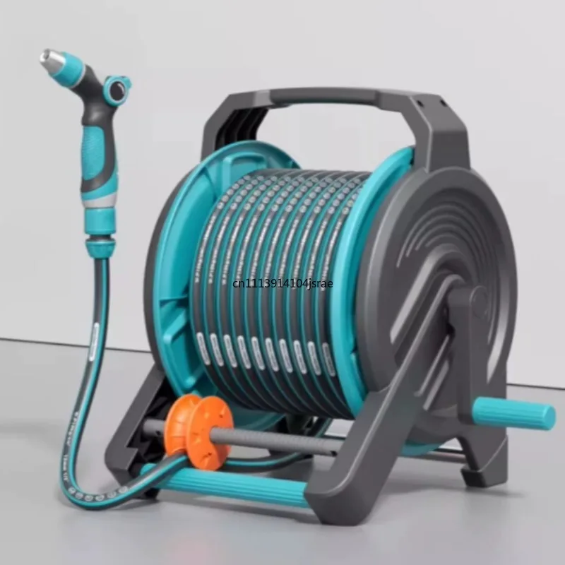 High Pressure Car Washing Hose Reel with Spray Gun, Household Pressurized Flushing Water Hose Kit, for Vehicle Surface Cleaning