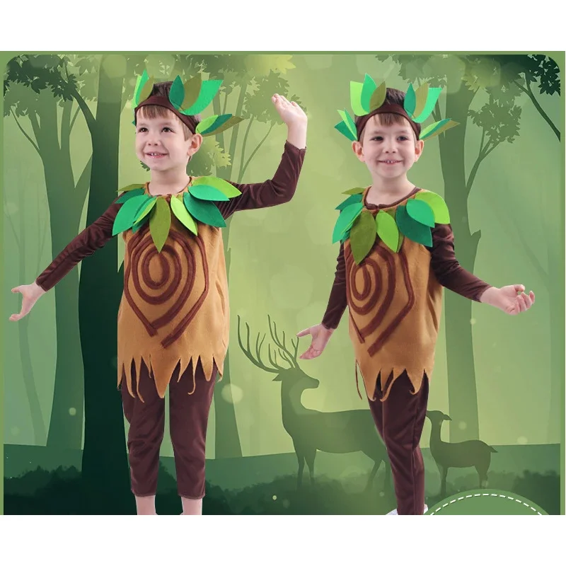 

❤️❤️❤️Funny Tree Cosplay Costumes Sets for School Performance Drama Stage Tree with Leaves Cos Clothing for Halloween❤️⭐️❤️