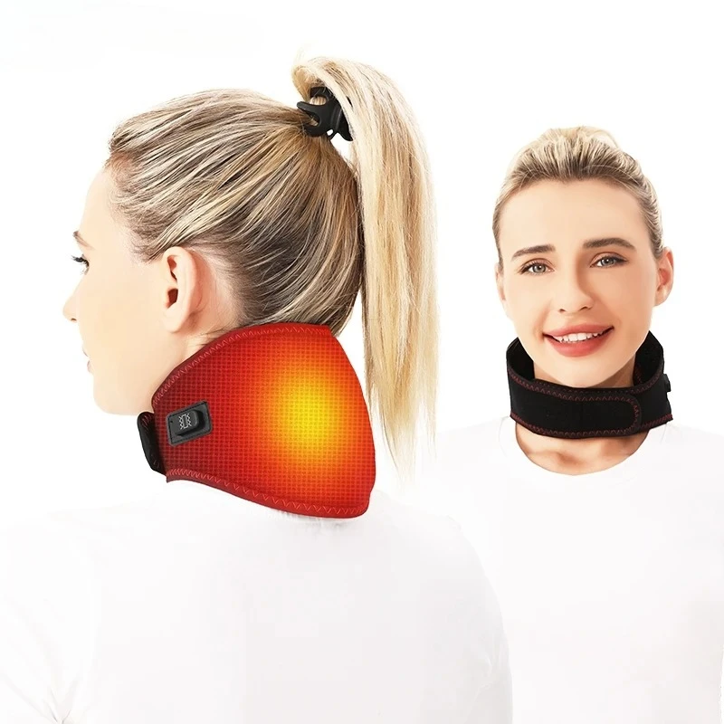 

Electric Heating Neck Supports with Vibration Massage Heated Support Brace Warmer Wrap for Neck Pain Relief Home Work Office Use