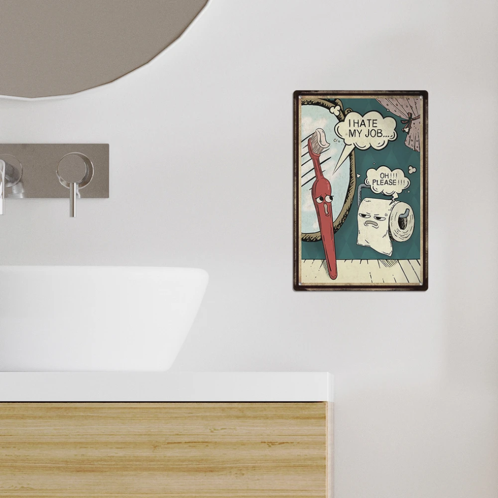 Home Bathroom Dimensions - Putuo Decorative Vintage Metal Bathroom Sign,