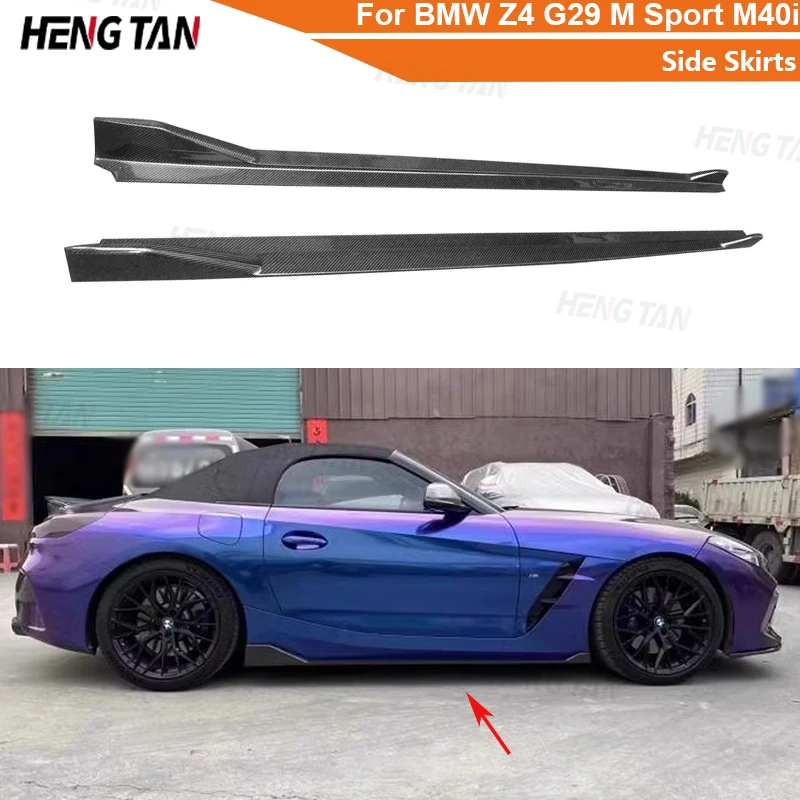 Carbon Fiber For BMW Z4 G29 M Sport M40i 2019 - 2021 Car Side Skirts Splitters Flaps Apron Parts Upgrade Body kit