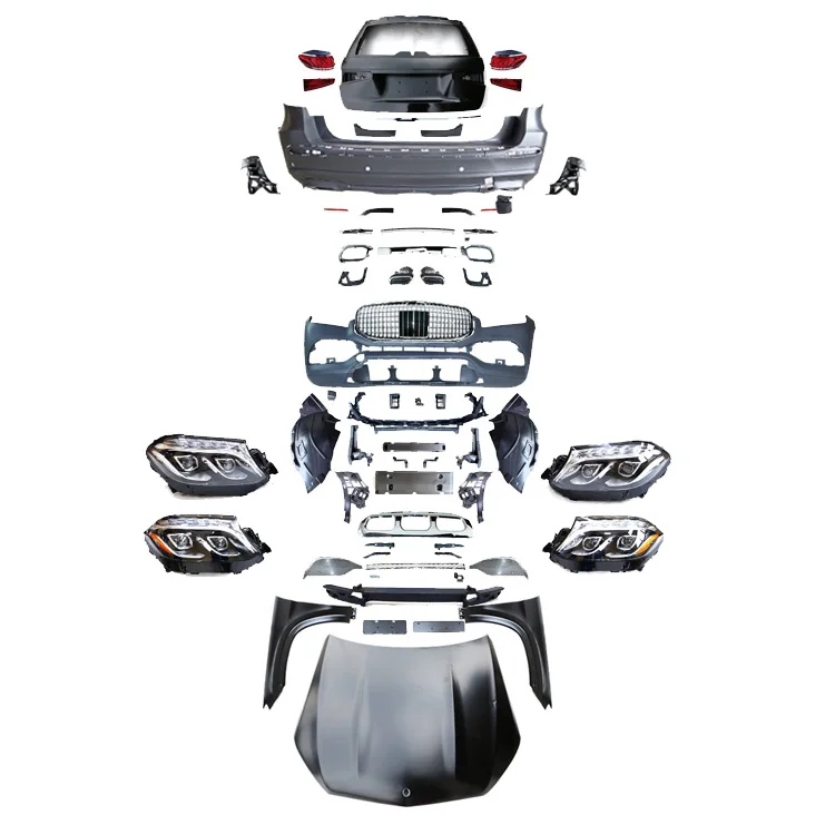 Damei High Quality Style Bumper Hood LED Headlight Taillight Tailgate Hood Fender Body Kit For Mercedes Benz GL X166 201