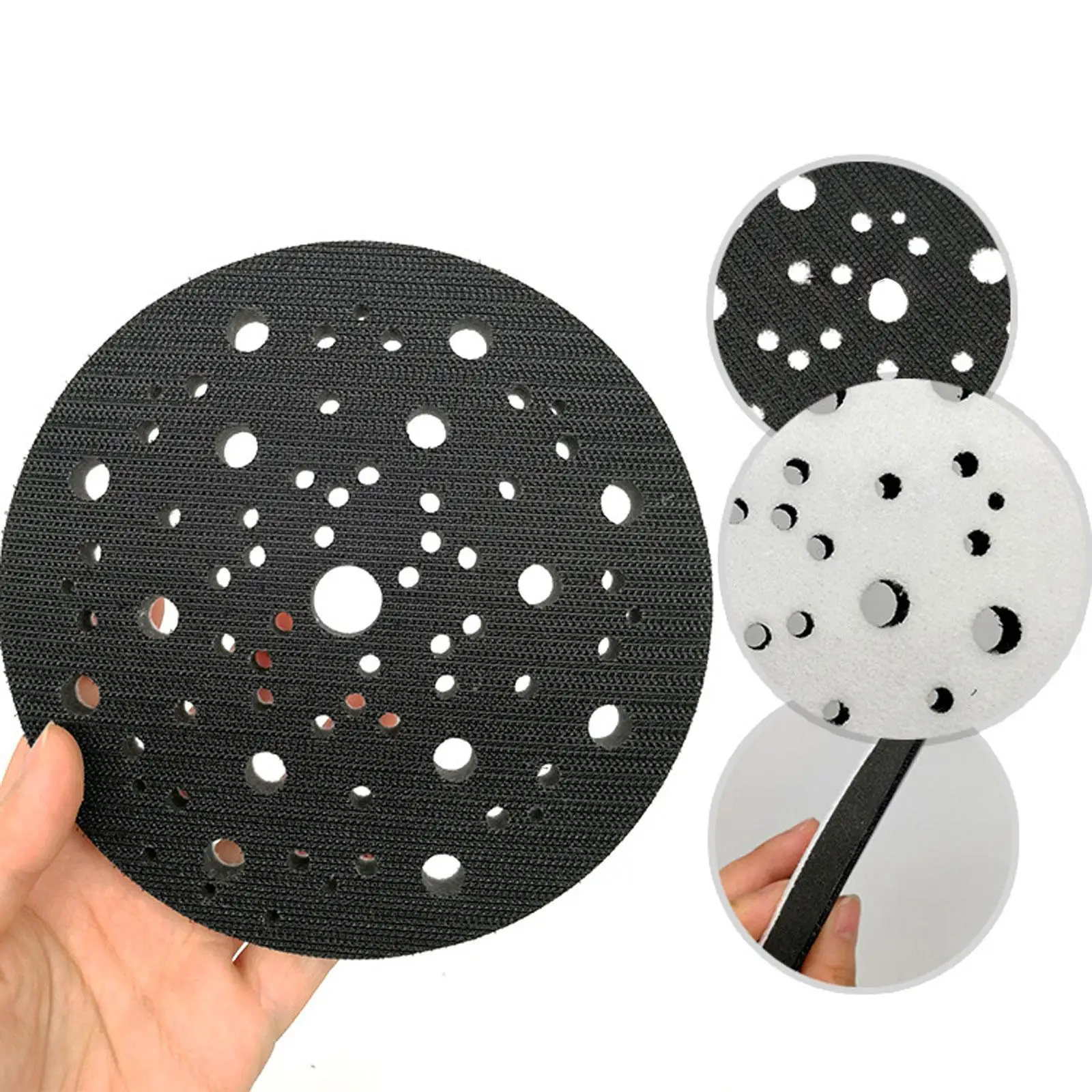 Self Stick Pad for Random Orbital Sander 6 Inch Sponge Interface 150mm 70 Hole Dust Extraction Disc for Drywall and Wood Sanding