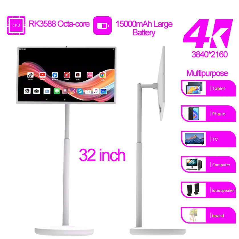 

Горячий экран 4K, 32-дюймовый сенсорный экран Android, подставка от Me, ТВ, смарт-планшет, Google Play