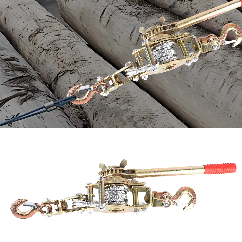 

2T 2m Wire Rope Manual Tensioner Car accessories Winch Fastener Rope Rope Tensioner Ratchet Double Hook Tensioner For Car Cargo