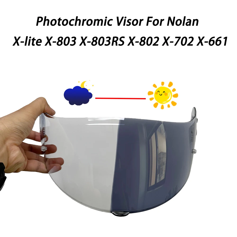 Visera fotocromática para casco Nolan x-lite X-803 X-803RS X-802 X-702 X-661, protector de lente, visor, accesorios de pantalla