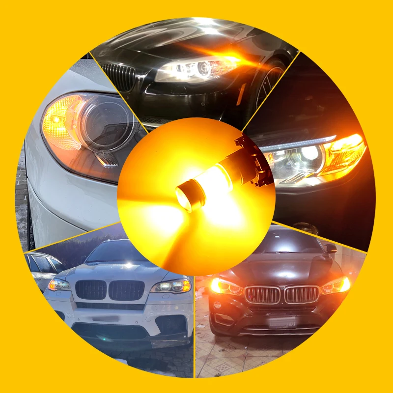 2PCS PY24W LED Bulbs For Audi Q5 With Xenon HID Headlamps 2009 2010-2014 Front Turn Signal Indicator Lights Lamp 5200s 12190