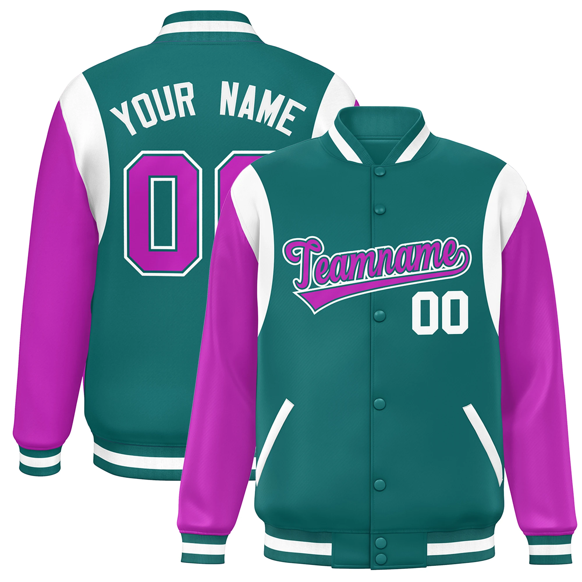 Custom Baseball Jacket Full-Snap Jacket Personalized Stitched Name Number Logo Varsity Letterman Hip pop  Coat