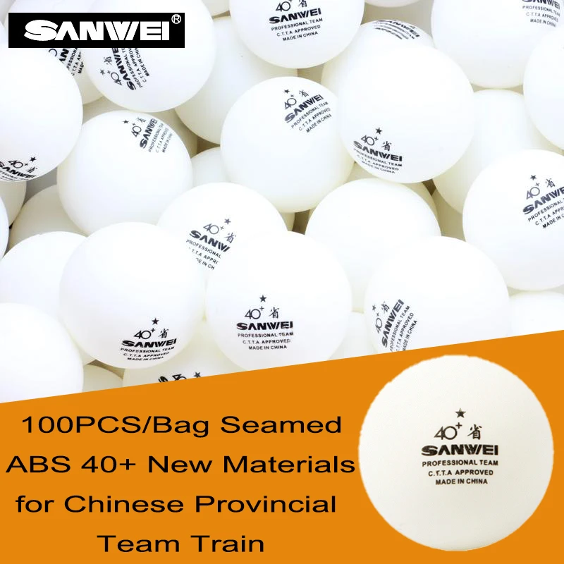 SAIWEI 100PCS 1-Stars Table Tennis ABS 40+ New Materials Seamed Durable Hit Ping-pong Balls for Chinese Provincial Team Train