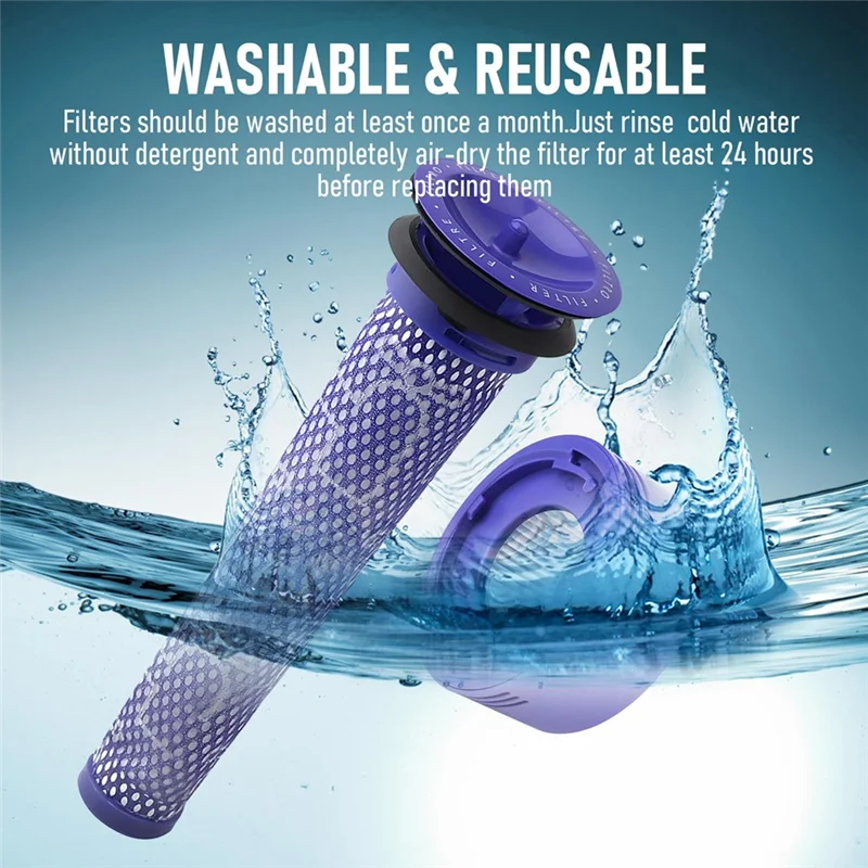 Vervangingsonderdelenfilter voor Dyson V8 V7 draadloze stofzuiger met voorfilter en nafilter, vervangt onderdeel 965661 -01 & 967478 -01