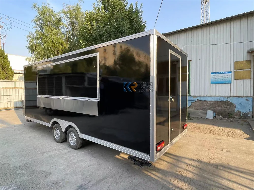 Jalan Mobile truk Makanan Cepat sepenuhnya peralatan dapur kios kopi jalan kereta anjing panas makanan dokumen Trailer dijual