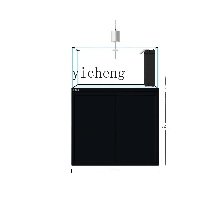 

Tqh Fish Tank Living Room Small Landscape Super White Bottom Filter Ecological Glass Lanshou Home Floor