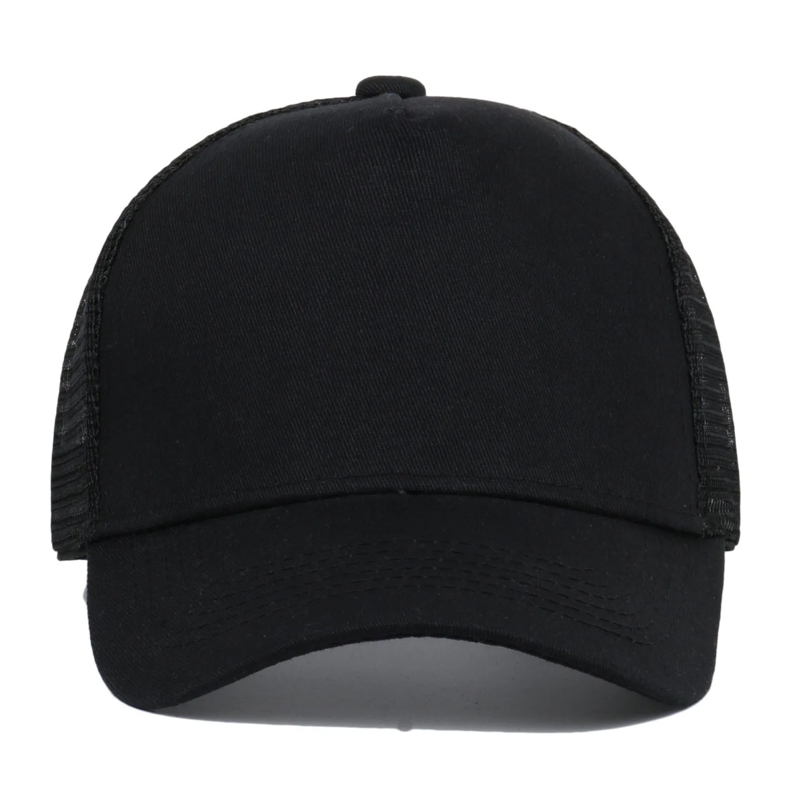 Customized Printed Logo Pure Cotton Five Piece Mesh Hats Men's Fashionable Baseball Caps Women's Breathable Duck Tongue Hat view 6