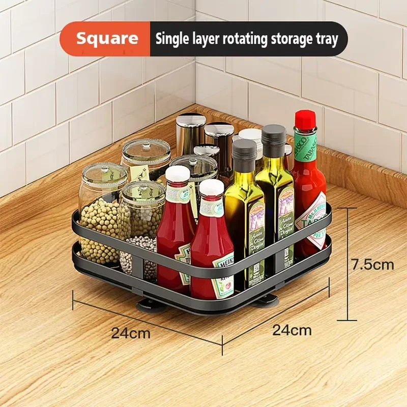 Wholesale Metal Rotatable Kitchen Storage Rack 1 2 3 Layer Removable Multifunctional Organizer for Vegetables Fruits and