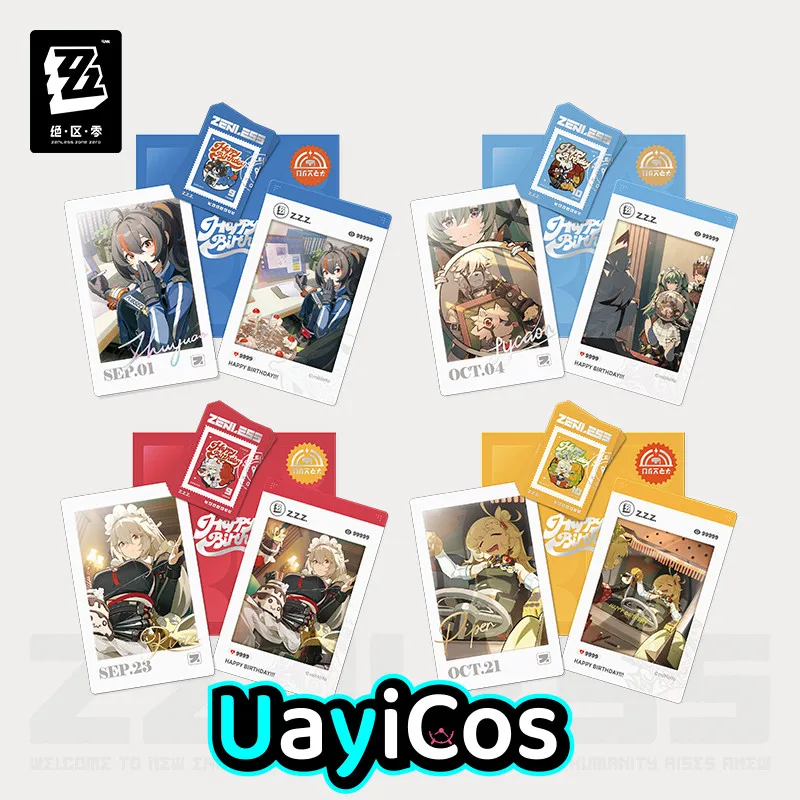 

Оригинальный Zenless Zone Zero Von Lycaon Zhu Yuan Alexandrina Piper Wheel Stamp Sticker Фотокарта Время дня рождения Аниме Игра Игрушка Малыш