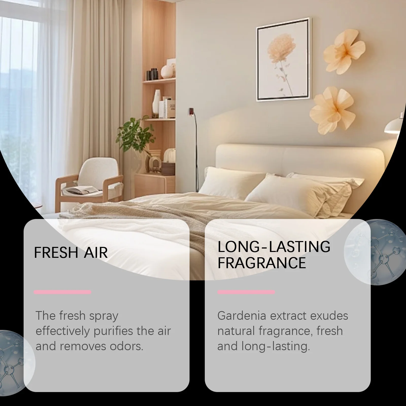 JAKEHOE Gardenia Indoor Luchtverfrisser Spray Geur Eliminator Langdurige Geur Houd Kamer Verse Kamer Luchtverfrisser Spray Deodorant