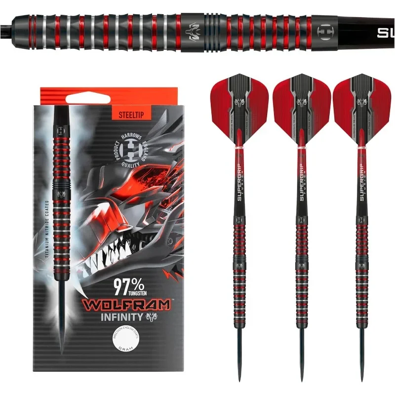 

Harrows Wolfram Infinity 97% Tungsten Steel Tip Darts Created Using The Finest Injection Moulding Tungsten Darts