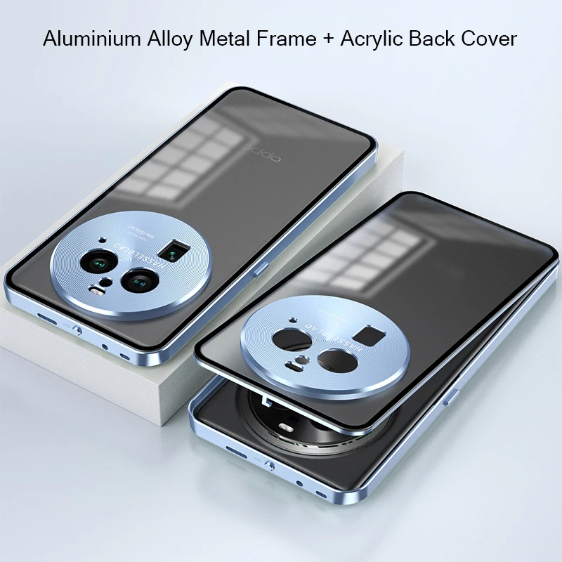 

Aluminium Alloy Metal Frame Bumper for OPPO Find X6 Pro Case Matte Acrylic Back Cover Find X6 Camera Lens Protector Case Funda