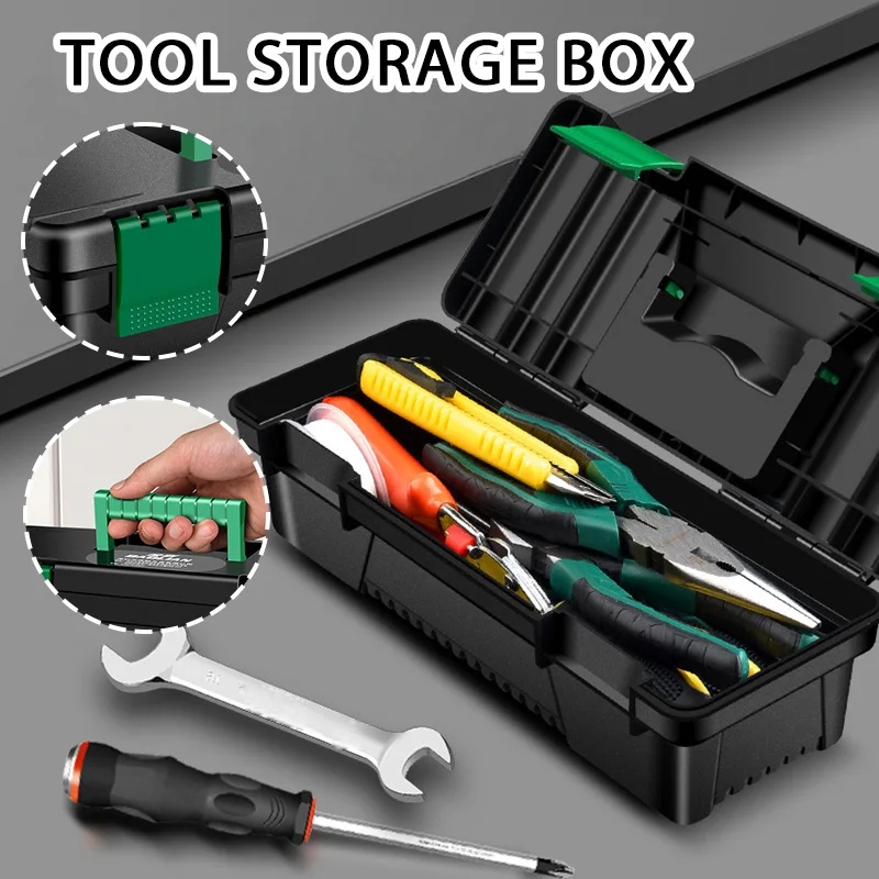 Handheld Plastic Tool Storage Box 10 Inch Tool Box for Carpentry Electrical Repairs Case