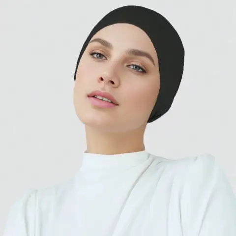 New Soft Cotton Inner Hijab Elastic Headband Band Muslim Inner Hijab Cap Islamic Underscarf Bonnet Hat Female Headband Hijab Cap