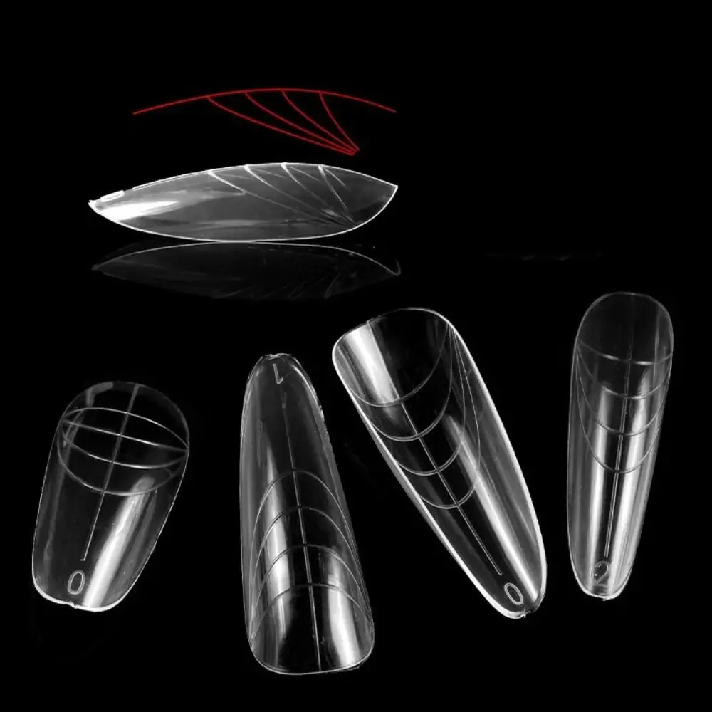 Poly Nail Gel Nail Extension Molds Curved Stiletto Reusable Advanced Shape Dual Forms Extension Full Cover Nail Design Tools