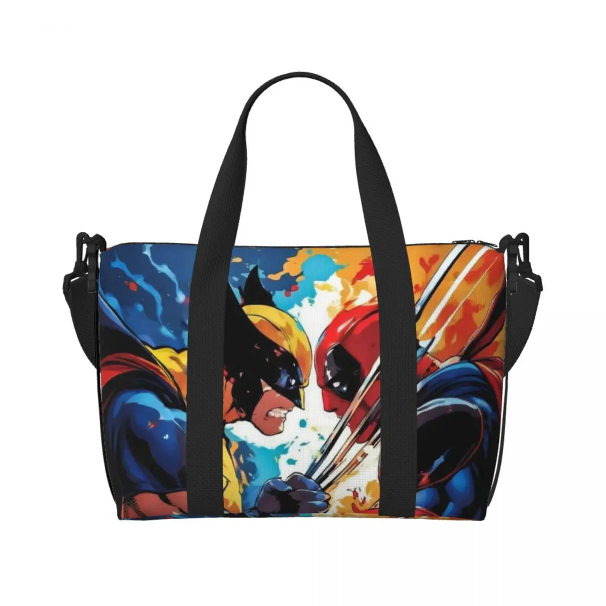 Custom Graffiti Design Wolverine Tote Bag Women Large Capacity Anime Cartoon Gym Beach Travel Bags