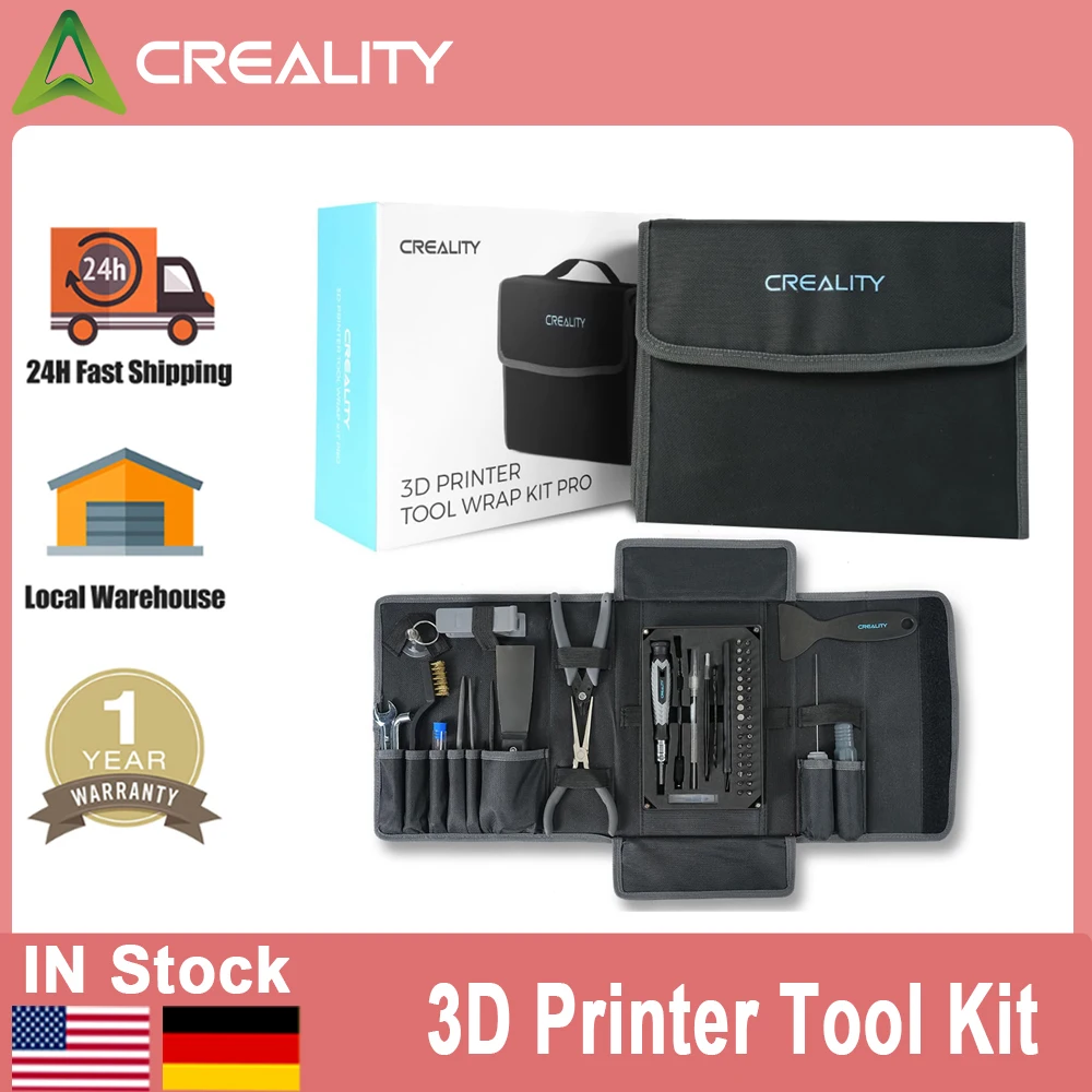 Creality 3D Printer Tool Kit  74Pcs 3D Printing Tool Wrap Kit Assembly / Removal / Filament Cutting Set 3D Printer Accessories