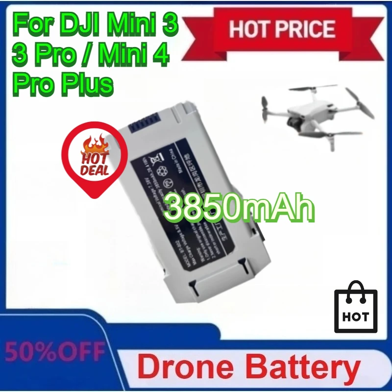 

For DJI Mini 3 /3 Pro / Mini 4 Pro Plus 3850mAh Capacity Drone Intelligent Flight Accessories New Flight Time 47 Minutes
