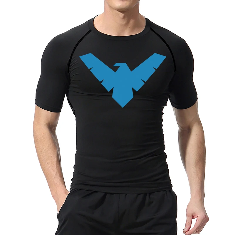 Graphic Short Sleeve Compression Shirts for Men Gym Workout Running Tshirts Summer Sporty Quick Dry Tees Baselayers Undershirts image 2