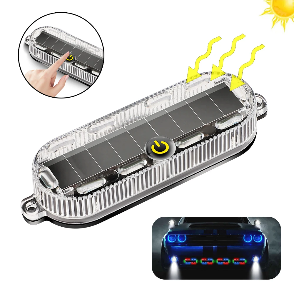 

Solar Powered Flashing Warning Light Simulated Dummy Alarm Caution Lamp LED Anti-Theft Car Warming Light for Car Motorcycle