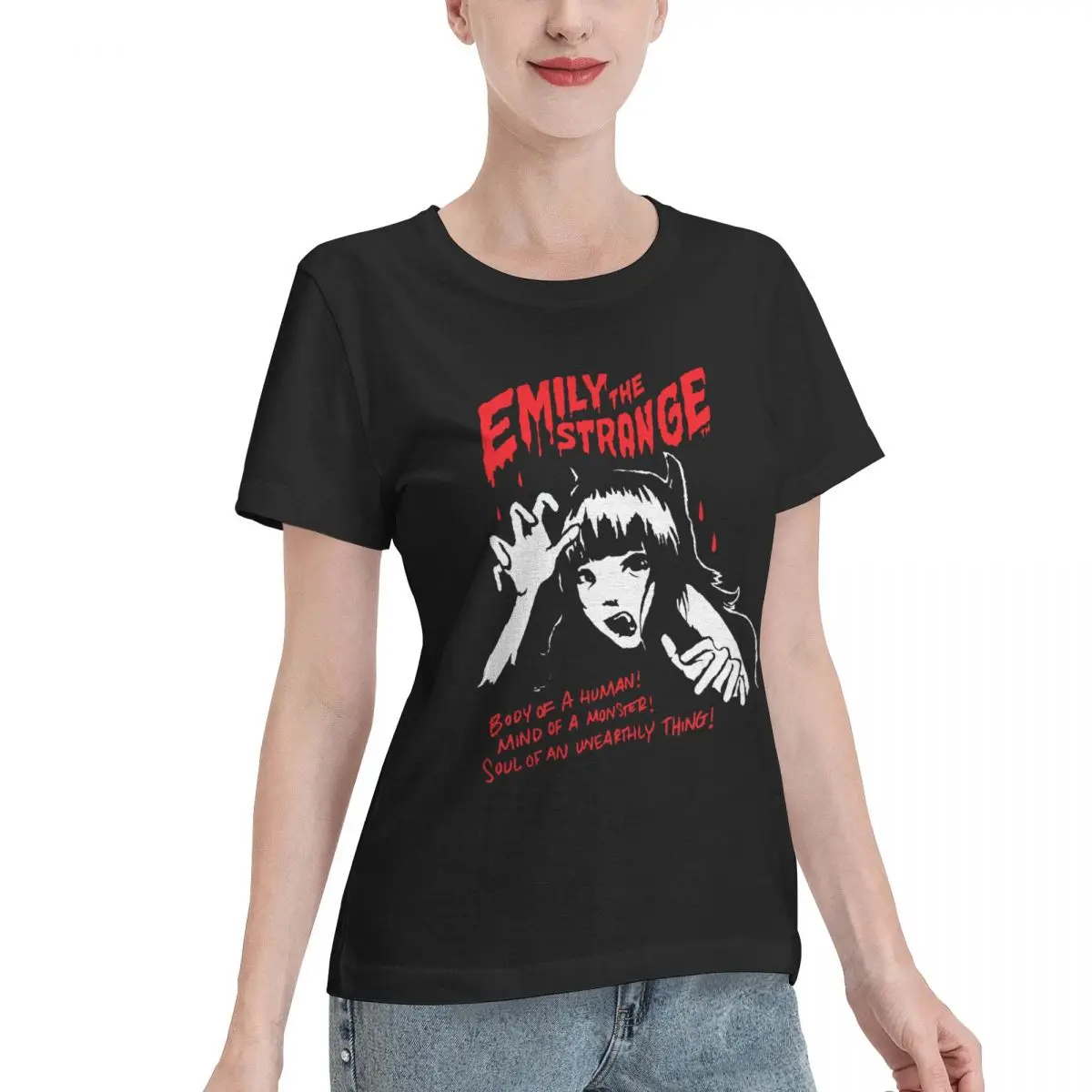 Oversized Option Emily The Strange Emily The Strange Women's T-shirt Fairycore Everyday Tee